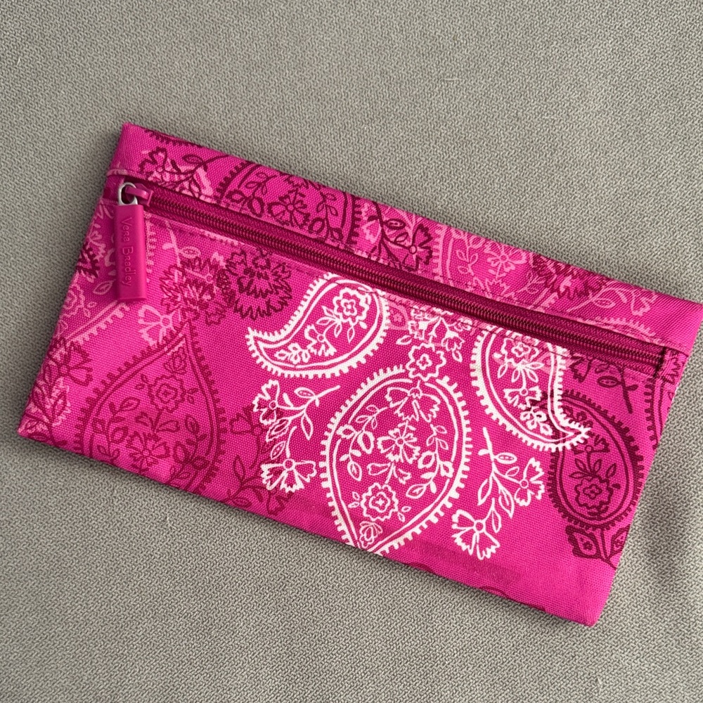 Vera Bradley Magenta Paisley Zip Pouch